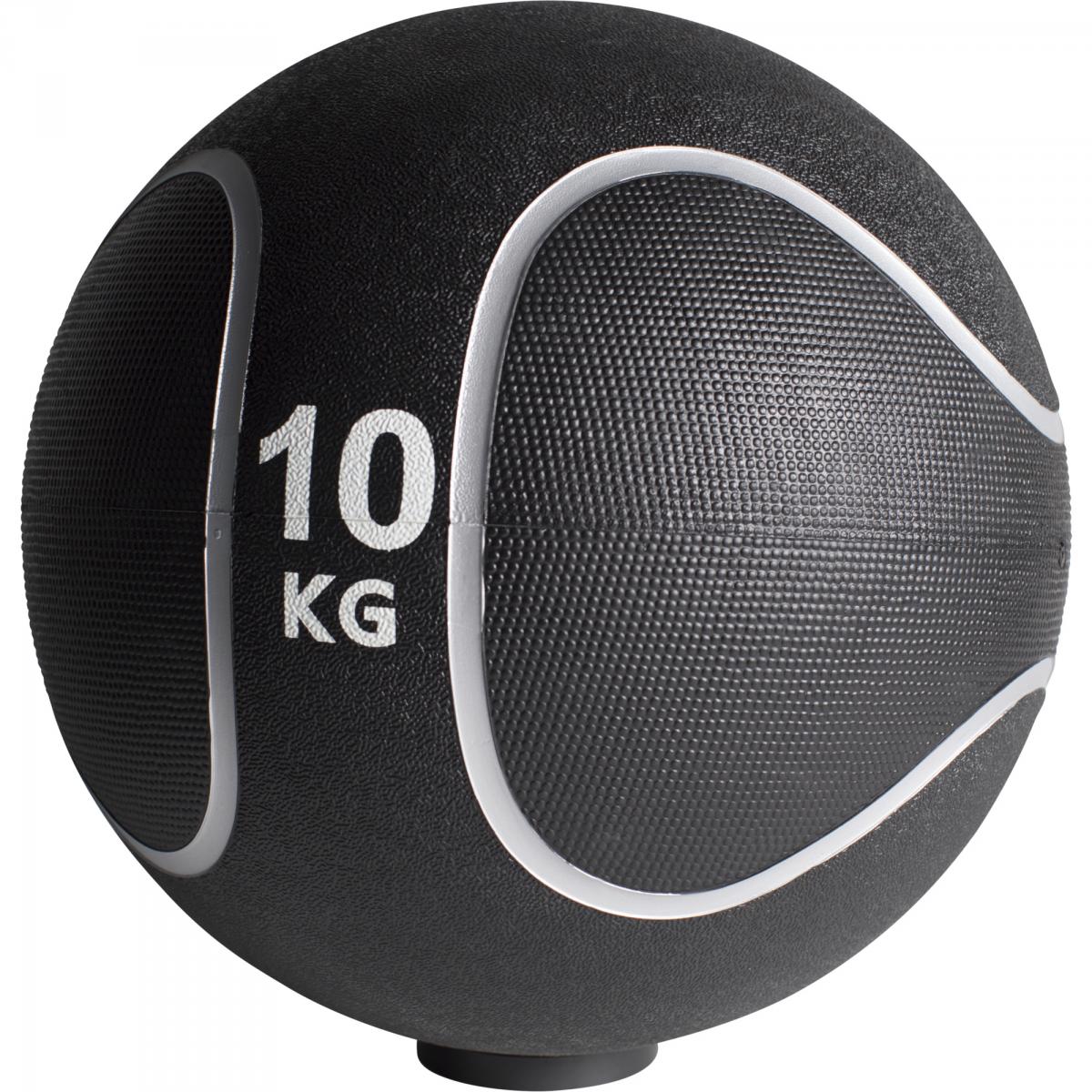 Médecine ball style noir/gris de 10 KG diamètre 28,6cm